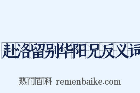 赴洛留别华阳兄反义词是什么意思的图片
